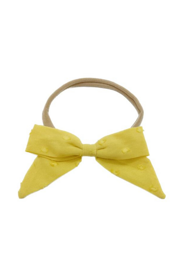 HEADBAND BOW, MISTED YELLOW