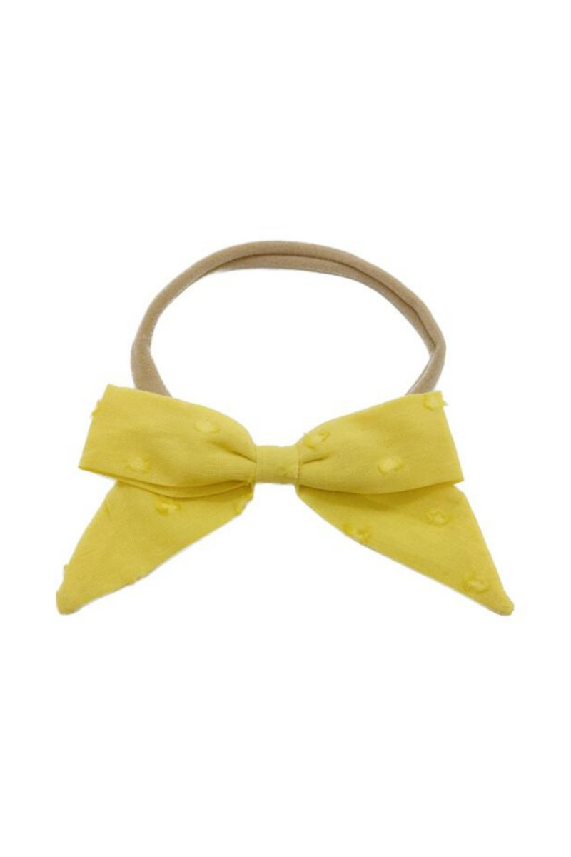HEADBAND BOW, MISTED YELLOW