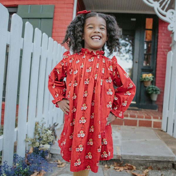 LOLA DRESS, CHERRY RED FLORAL