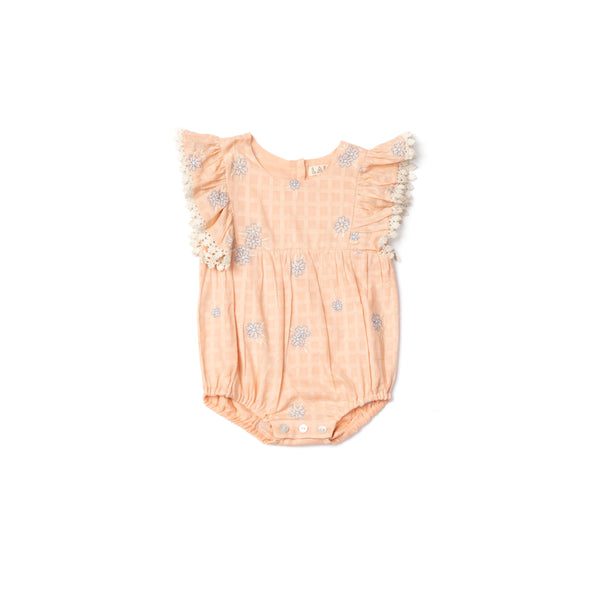 FLORA ROMPER, FALLEN FLOWER EMBROIDERY