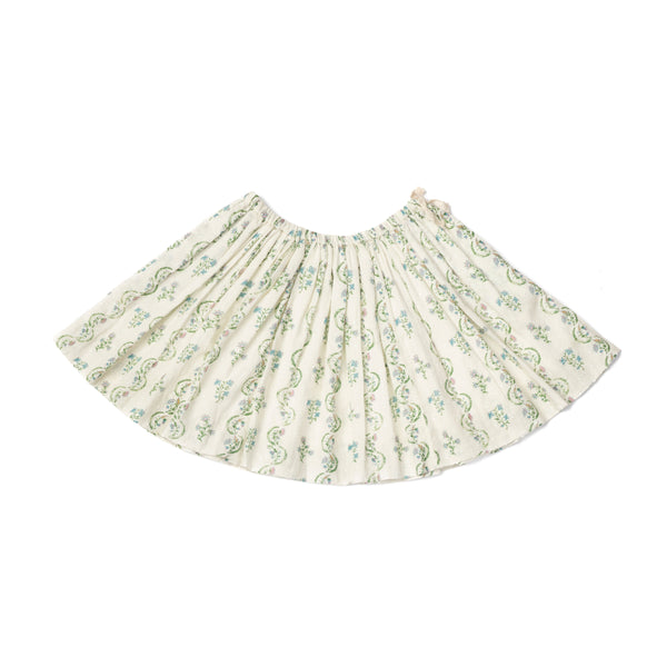 TWIRLY SKIRT, FLORAL VINE PRINT