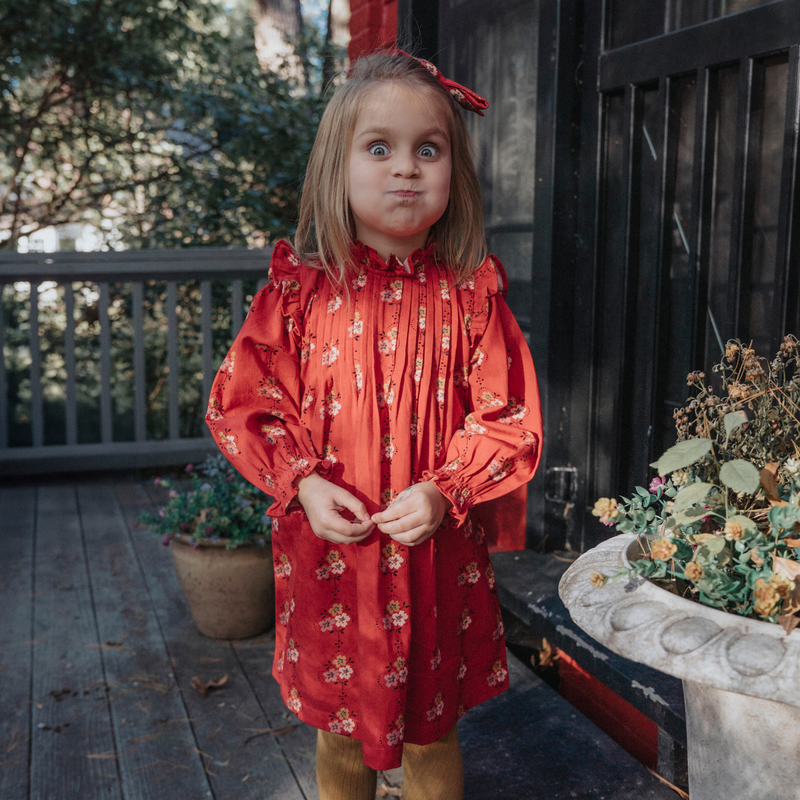 LOLA DRESS, CHERRY RED FLORAL