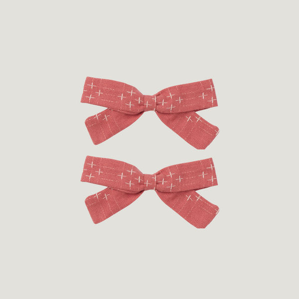 BOW SET, CORAL CROSSSTITCH