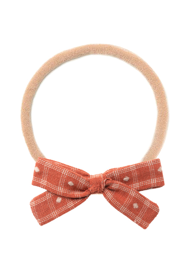 HEADBAND BOW, AUBURN YARN DYE