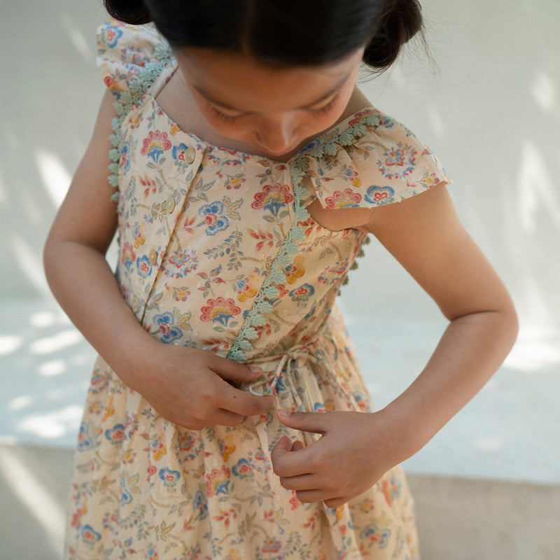 PINAFORE DRESS, SPRING DITSY PRINT