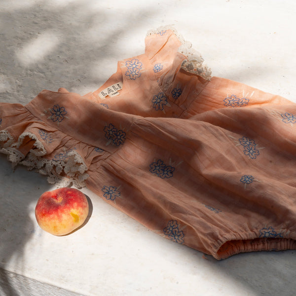 FLORA ROMPER, FALLEN FLOWER EMBROIDERY