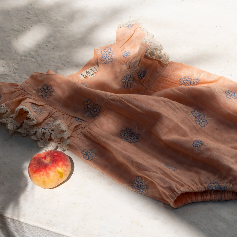 FLORA ROMPER, FALLEN FLOWER EMBROIDERY