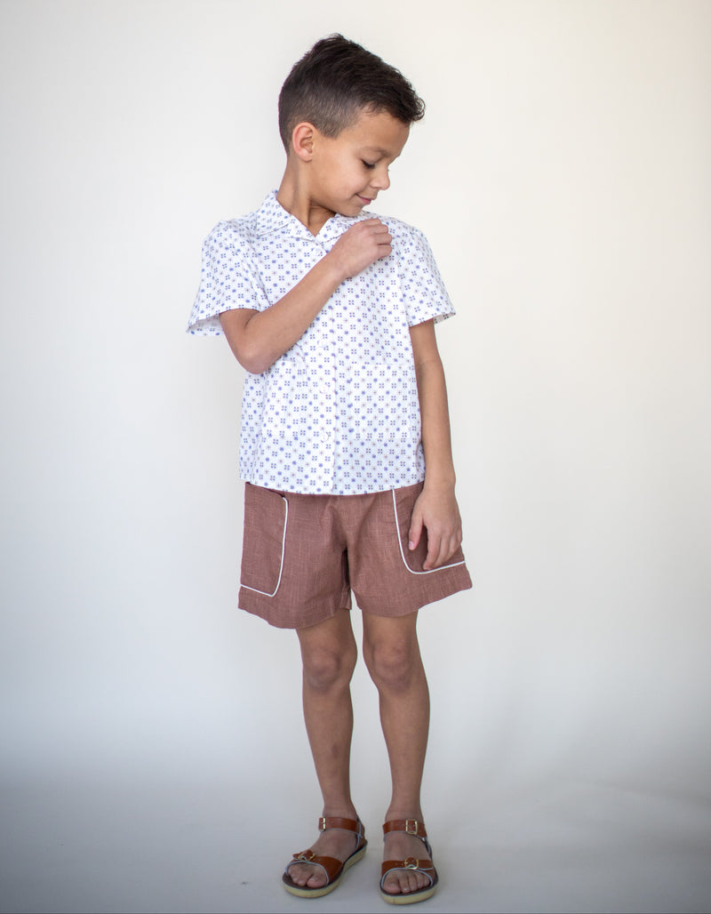 HENRI SHIRT, TILE PRINT