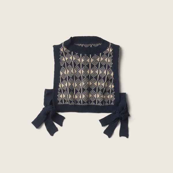 EDEN VEST, IVORY & BIJOU BLUE