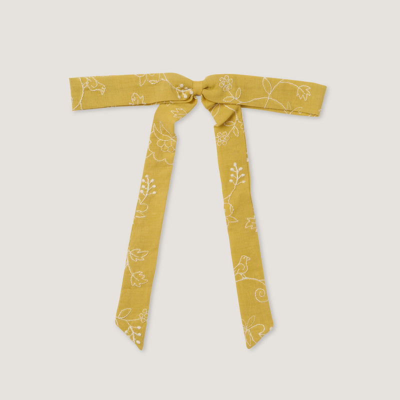 RIBBON BOW, MISTED YELLOW EMBROIDERY