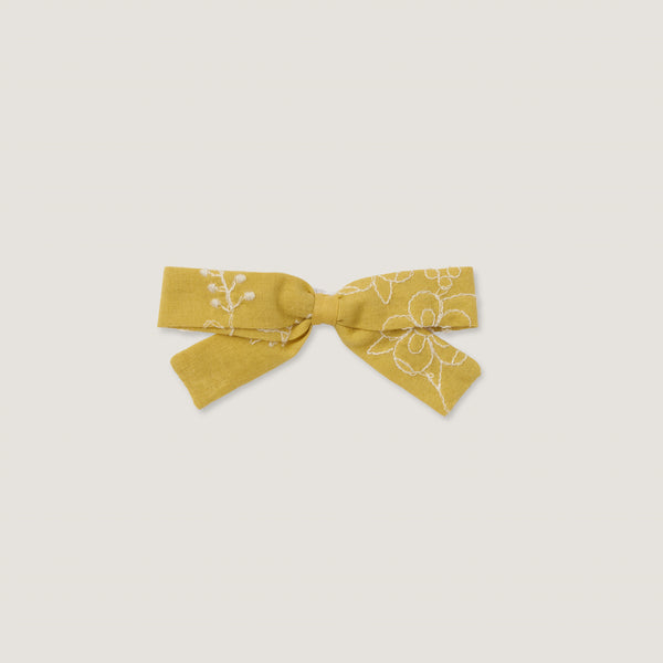 SMALL BOW, MISTED YELLOW EMBROIDERY