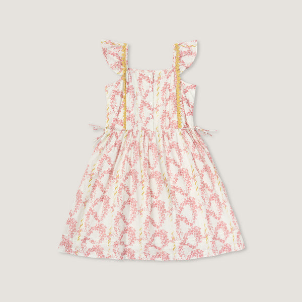 PINAFORE DRESS, CLIMBING ROSES PRINT