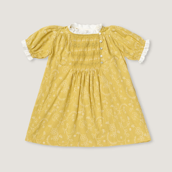 SKYE DRESS, MISTED YELLOW EMBROIDERY