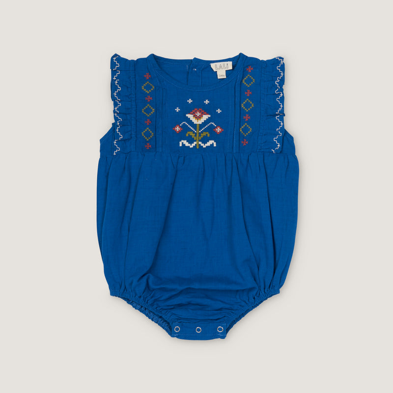 LITTLE FLORA ROMPER, AEGEAN BLUE