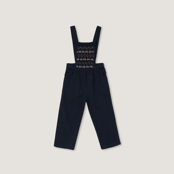 RORY OVERALLS, MIDNIGHT BLUE WITH EMBROIDERY