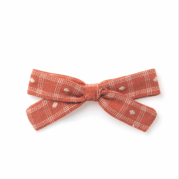SMALL BOW, AUBURN YARN DYE