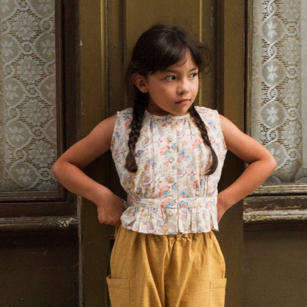 CORSET COVER TOP, SPRING DITSY PRINT