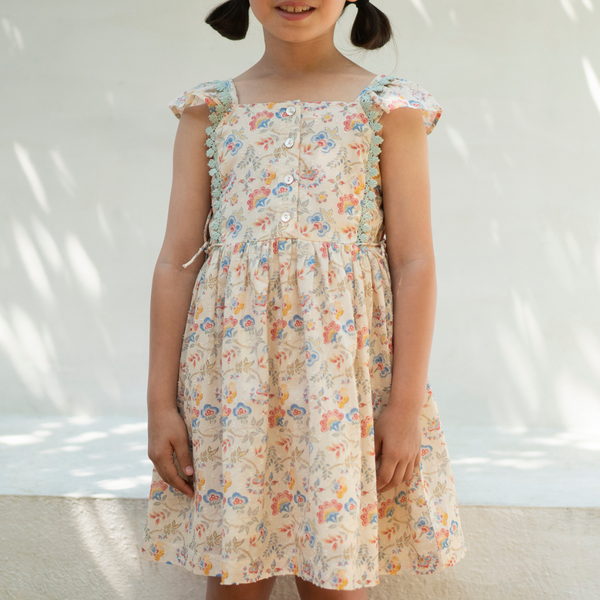 PINAFORE DRESS, SPRING DITSY PRINT