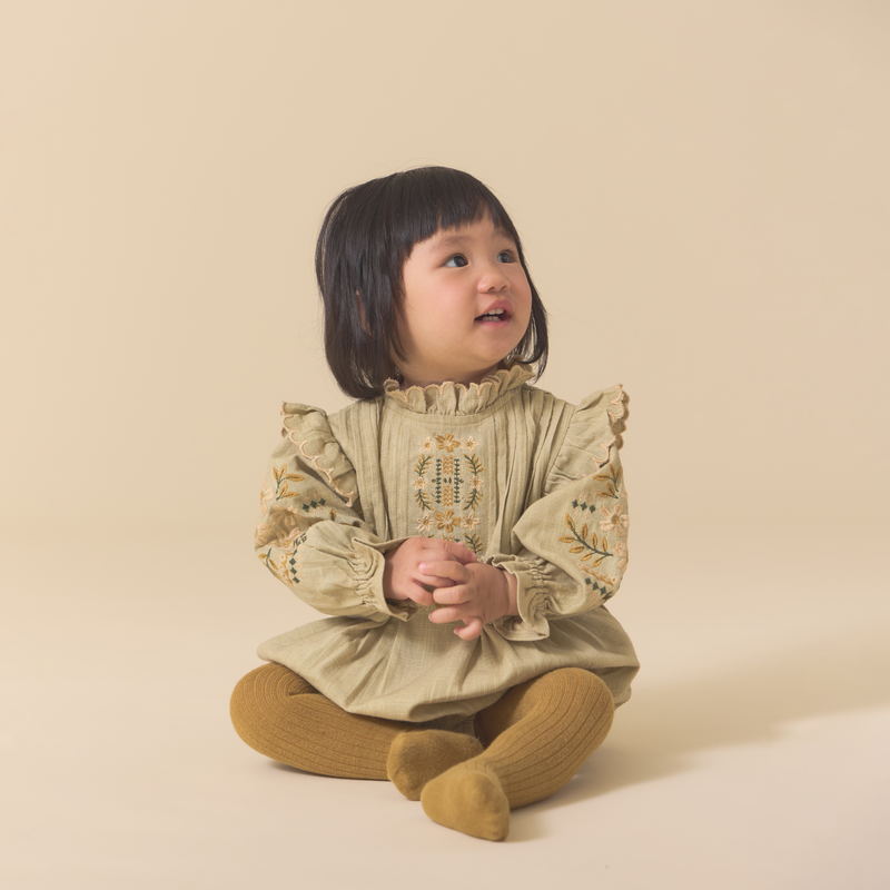 LITTLE MARIE ROMPER, FADED MOSS