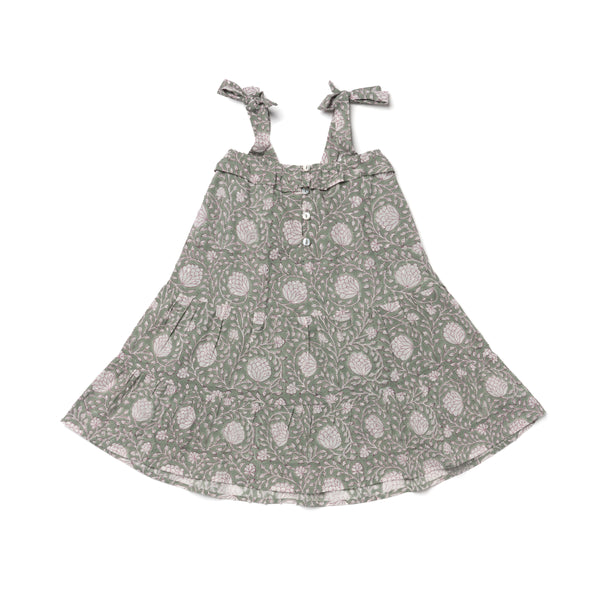 DAHLIA DRESS, GREEN LOTUS