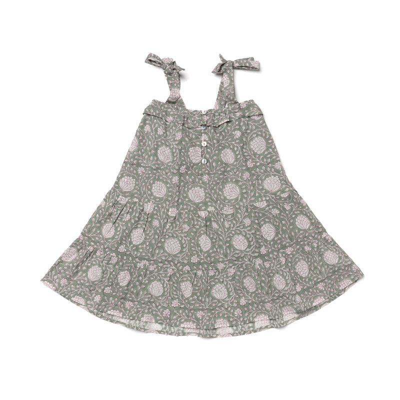 DAHLIA DRESS, GREEN LOTUS