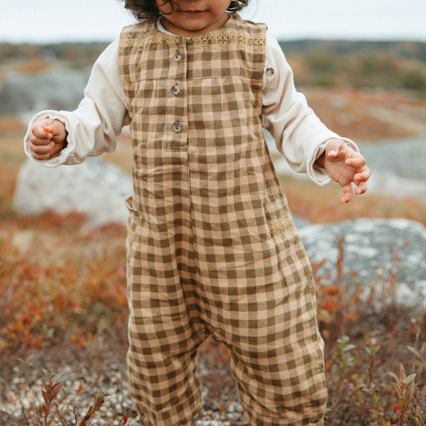 EMBROIDERED JUMPER, GREEN GINGHAM