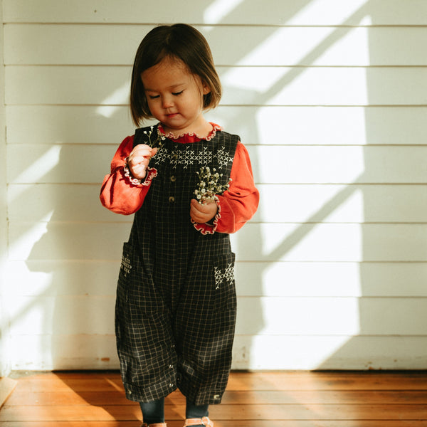 EMBROIDERED JUMPER, NAVY YARN DYE