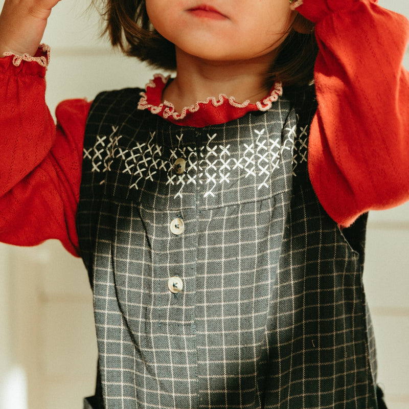 EMBROIDERED JUMPER, NAVY YARN DYE