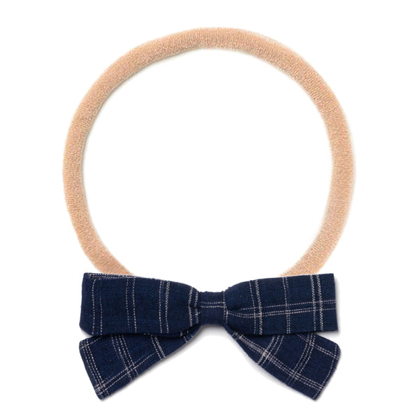 HEADBAND BOW, MIDNIGHT BLUE SPACE DYE