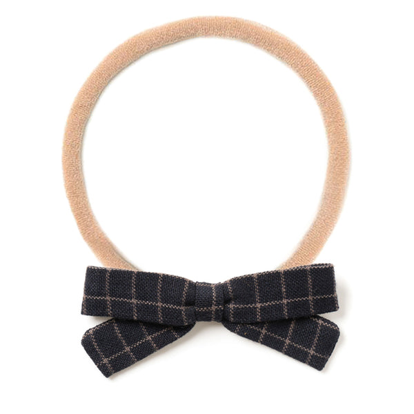 HEADBAND BOW, NAVY YARN DYE