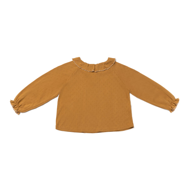 KNIT SUNFLOWER TOP, MUSTARD