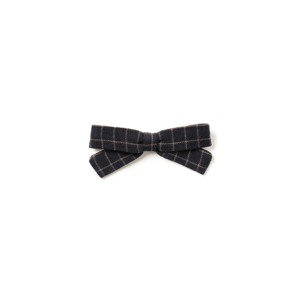 SMALL BOW, NAVY YARN DYE
