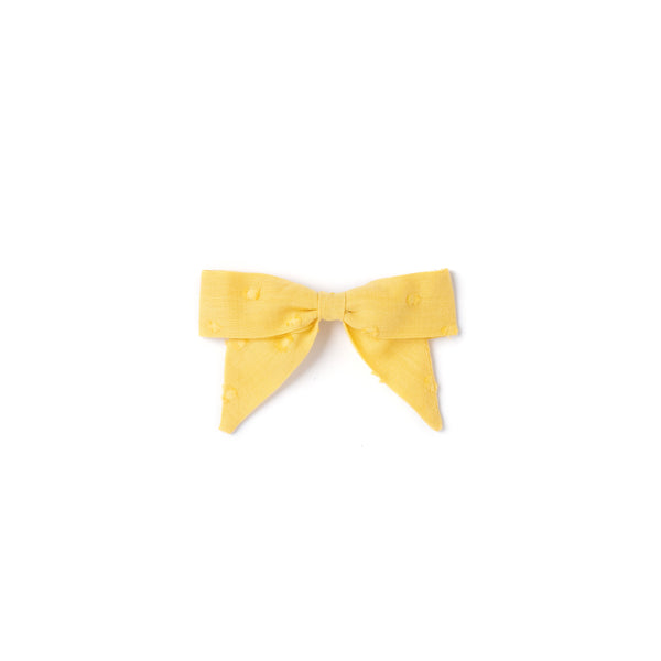 SMALL BOW, MUSTARD SWISS DOT