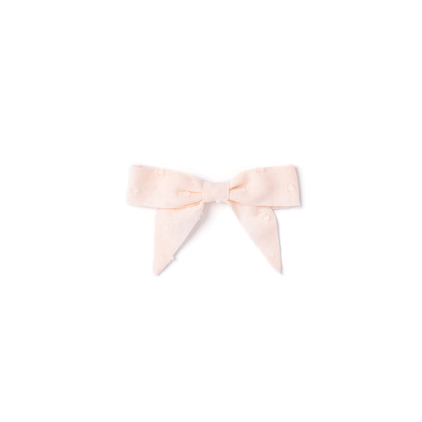 SMALL BOW, PINK SWISS DOT