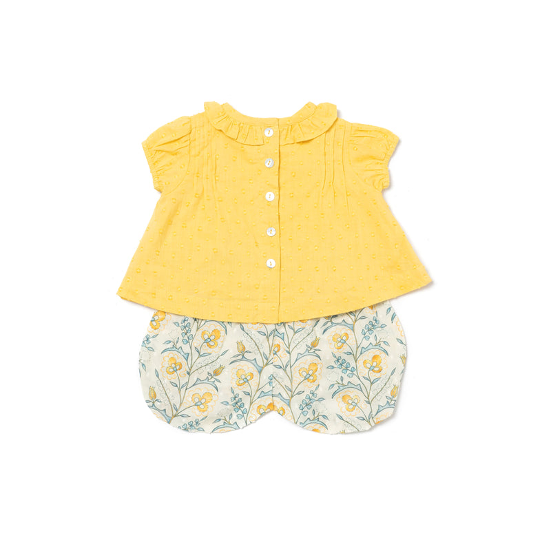 ROSE SET, MUSTARD WALLPAPER