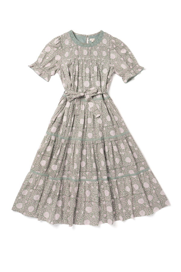 WOMEN'S LOTUS DRESS, GREEN LOTUS