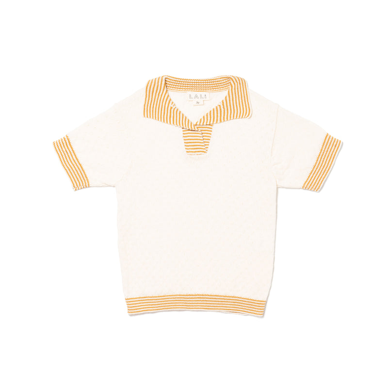 AMES SWEATER, SAND AND MUSTARD
