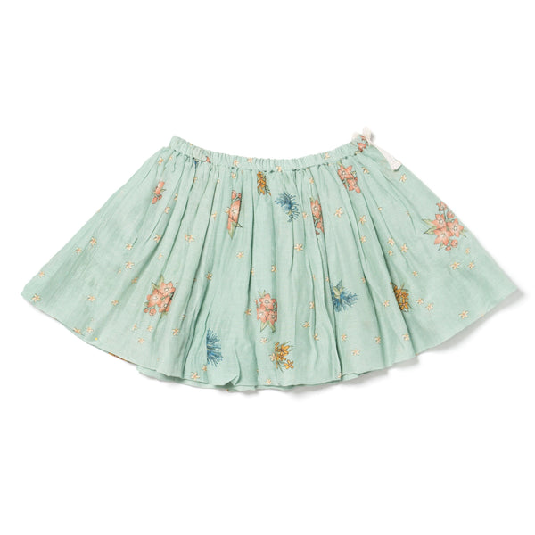 TWIRLY SKIRT, MINTY GREEN PRINT