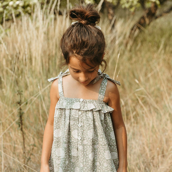 DAHLIA DRESS, GREEN LOTUS