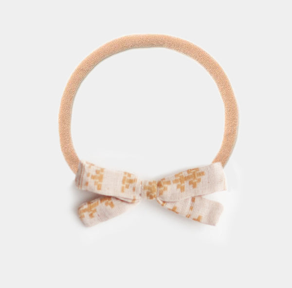 HEADBAND BOW, MUSTARD JACQUARD